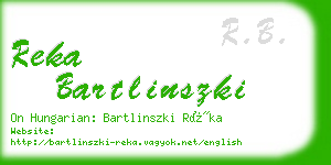 reka bartlinszki business card